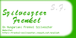 szilveszter frenkel business card